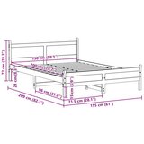  Okvir kreveta bez madraca bijeli 150x200 cm od masivne borovine | shoptok.hr