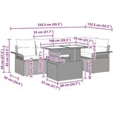 vidaXL set od 6 vrtnih sofa s jastučićima siva poli ratan | shoptok.hr