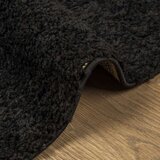  Čupavi moderni tepih s visokim vlaknima crni 80x150 cm | shoptok.hr