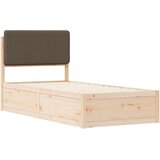  Posteljni okvir z oblazinjenim vzglavjem Taupe 75 x 190 cm, (5000101965) | Shoptok.si