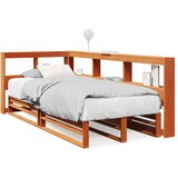  Knjižna postelja brez ležišča vošč. rjava 90x200 cm borovina, (21790874) | Shoptok.si