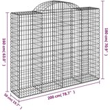  Lučne gabionske košare 7 kom 200x50x160/180cm pocinčano željezo | shoptok.hr