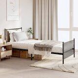 vidaXL Metalni okvir kreveta uzglavlje i podnožje crni 90 x 200 cm Cijene