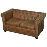 vidaXL Chesterfield Dvosjed i Trosjed Komplet Smeđi | shoptok.hr
