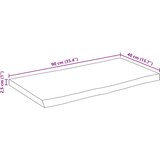 Stolna ploča 90x40x2,5 cm od masivnog drva manga sa živim rubom | shoptok.hr