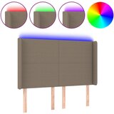 Maison Chic led posteljno vzglavje - vzglavna omarica - nočna omarica taupe 147x16x118/128 cm blago, (21706276) | Shoptok.si