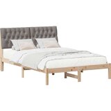 vidaXL Posteljni okvir z oblazinjenim vzglavjem Rjava 160 x 200 cm | Shoptok.si