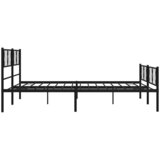 Metalni okvir kreveta uzglavlje i podnožje crni 193x203 cm | shoptok.hr