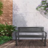  Vrtna klupa s naslonom - metalna konstrukcija, grafitne boje | shoptok.hr