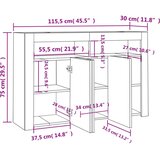 vidaXL komoda z LED lučkami črna 115,5x30x75 cm | Shoptok.si
