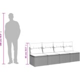  Vrtni kauč s jastukom Siva 220 x 62 x 69 cm poliratan | shoptok.hr