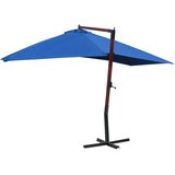 Viseći suncobran s drvenim stupom 400 x 300 cm plavi | Eponuda.ba