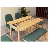 Hanah home vina mini 03 1070 oak green (produžni set trpezarijskih stolova i stolica (6 komada))