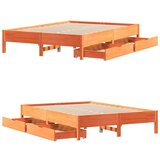 vidaXL Okvir kreveta bez madraca voštano smeđi 140x190 cm od borovine | shoptok.hr