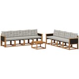 vidaXL Zunanja garnitura za sedenje 9 pcs Naravna in svetlo siva, (5000281734) | Shoptok.si