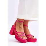 Boto Fashionable High Heels Sandals With Straps Fuchsia Shemira | Shoptok.si