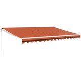 Maison Chic Zložljiva tenda - Senčniki oranžna in rjava 4,5x3 m blago in aluminij, (22038481) Cene