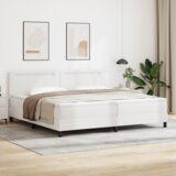  Posteljni okvir z vzmetnico Bela 200 x 200 cm Umetna koža | Shoptok.si