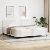  Posteljni okvir z vzmetnico Bela 200 x 200 cm Umetna koža | Shoptok.si