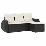  4-dijelni set vrtnih sofa od poliratana s jastucima crni | shoptok.hr