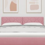  LED Uzheadboard s Dijamantskim Blokovima Ružičasti 160 cm Velvet | shoptok.hr