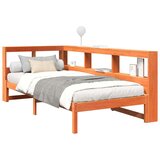  Knjižna postelja brez vzmetnice vošč. rjava 100x200 cm borovina, (21793221) | Shoptok.si
