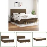 The Living Store Box spring postelja z vzmetnico temno rjav 200x200 cm blago - Box Spring Postelja, (21737297) Cene