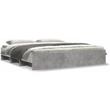 vidaXL Posteljni okvir betonsko siv 200x200 cm inženirski les | Shoptok.si