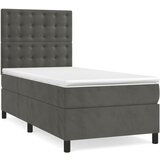 Maison Chic Box spring postelja - Vzmetna postelja z vzmetnico temno siv 90x190 cm žamet SL674, (21910050) | Shoptok.si