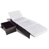 Poli Ležalniki 2 kosa z mizico poli ratan rjavi | Shoptok.si