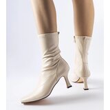 Gemre Beige low-heeled ankle boots Luisella | Shoptok.si