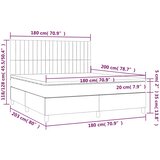  box spring s madracem LED tamnozeleni 180x200 cm baršun | shoptok.hr