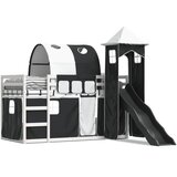  The living store pograd s toboganom in zavesami bel in črn 90x190 cm - pograd, (21488305) | Shoptok.si