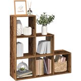 Furnova Pregrada s knjižno omaro 3-nadstropna starinski les 99x29x99 cm, (21950858) Cene
