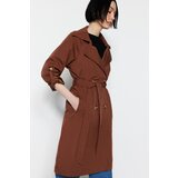 Trendyol Trench Coat - Brown - Double-breasted | Shoptok.si
