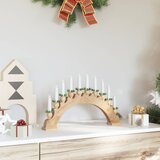  Božićni Svijećnjak s 10 LED Svijećama Smeđa 47 x 5 x 29 cm | shoptok.hr