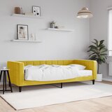 vidaXL Dnevna postelja z vzmetnico rumena 90x200 cm žamet Cene