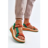 Big Star Women's Platform and Wedge Sandals - Green-Orange cene