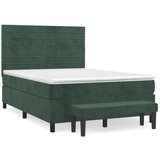  The Living Store Box spring postelja z vzmetnico temno zelena 140x200 cm žamet - Box Spring Postelja, (21492119) | Shoptok.si