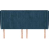  Uzglavlje s ušima tamnoplavo 203x23x118/128 cm baršunasto | shoptok.hr