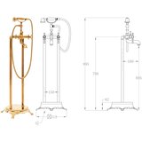  Samostojeća slavina za kadu nehrđajući čelik 99,5 cm zlatna | shoptok.hr