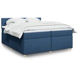  Krevet s oprugama i madracem plavi 200 x 200 cm od tkanine | shoptok.hr