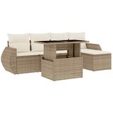  6-dijelni set vrtnih sofa s jastucima bež od poliratana 100 x 55 x 73 cm | shoptok.hr