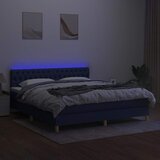  Krevet box spring s madracem LED plavi 180x200 cm od tkanine | shoptok.hr