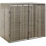  Spremište za 2 kante za smeće sivo 140 x 80 x 117 cm poliratan | shoptok.hr