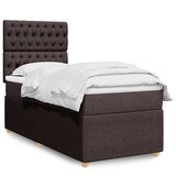  Krevet s oprugama i madracem tamnosmeđi 90 x 190 cm od tkanine | shoptok.hr