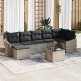  Sjedeća garnitura za vrt 7 kom. Smeđa i krem poliratan 288,5 x 123,5 x 85 cm | shoptok.hr