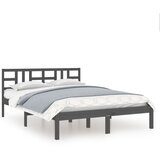 Furnova Posteljni okvir siv iz trdnega lesa 135x190 cm, (21937906) | Shoptok.si