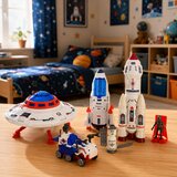  Large Space Set Ufo Rockets Rover Vehicles Ship Alien 8 pcs. | Shoptok.si