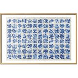  Plakat - Azulejos Tiles - traditional Portuguese ceramic tiles 60x40 Zlatni okvir s margom | shoptok.hr